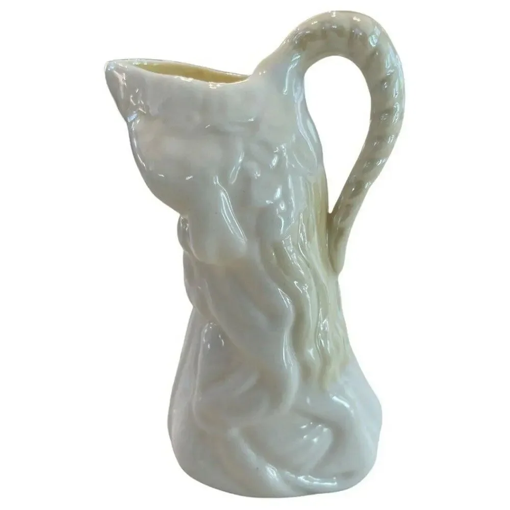 Vintage Beleek Irish Parian China 4.5” Tall Girl Pitcher